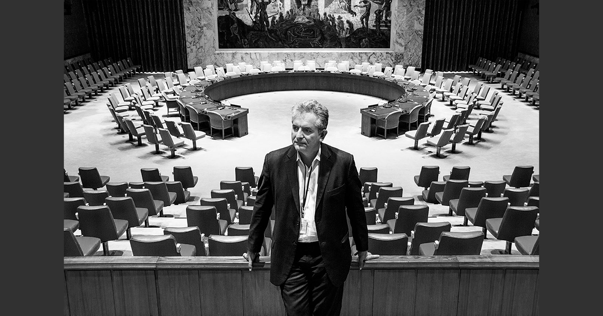 Stefano Vaccara, Italian-American journalist and correspondent at the United Nations, portrait.